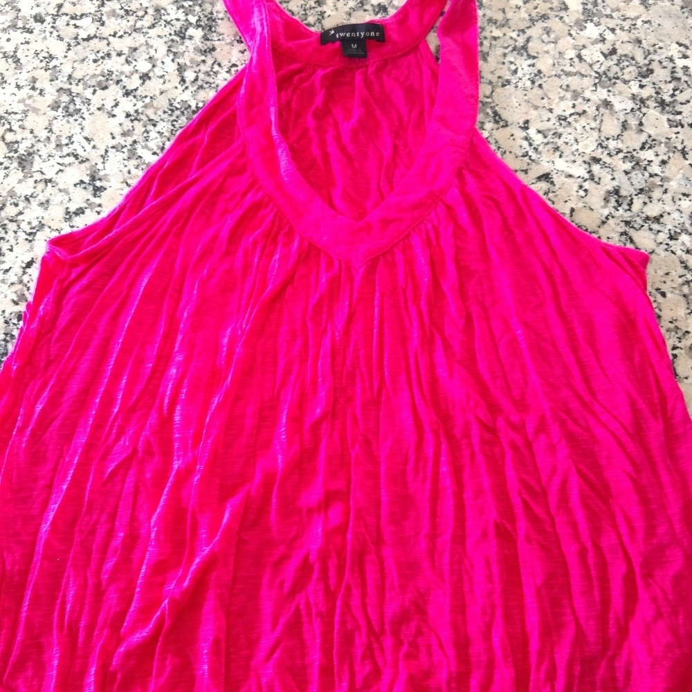 Pink twenty one flowy tank